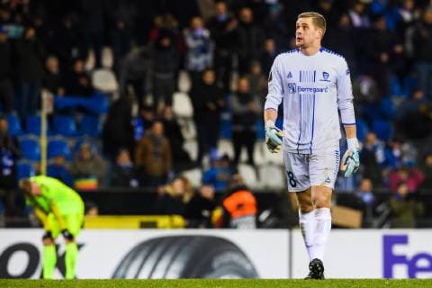 181213 Amin Askar of Sarpsborg 08 looks dejected after the Europa League group stage match between Genk and Sarpsborg 08 on December 13, 2018 in Genk. Photo: Fredrik Varfjell BILDBYRN kod FV 150187 Copyright: FREDRIKxVARFJELL BB181213FV035