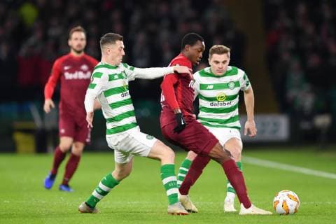 SOCCER - UEFA EL, Celtic vs RBS GLASGOW,SCOTLAND,13.DEC.18 - SOCCER - UEFA Europa League, group stage, Celtic Glasgow vs Red Bull Salzburg. Image shows Enock Mwepu (RBS). GEPAxpictures xFlorianxErtl