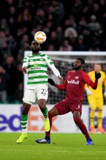 SOCCER - UEFA EL, Celtic vs RBS GLASGOW,SCOTLAND,13.DEC.18 - SOCCER - UEFA Europa League, group stage, Celtic Glasgow vs Red Bull Salzburg. Image shows Odsonne Edouard (Celtic) and Jerome Onguene (RBS). GEPAxpictures xFlorianxErtl