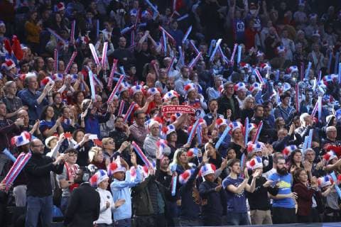 Handball, Damen EM, Spiel um Platz 5, Schweden - Norwegen Joie supporters norvegien HANDBALL : Suede vs Norvege - Euro Feminin - 14 12 2018 GwendolineLeGoff Panoramic 