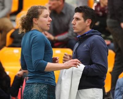 Anna-Lena Friedsam und Trainer Sascha Mueller waehrend der Spielpause, Deutsche Meisterschaften 2018 Copyright: xJuergenxHasenkopfx