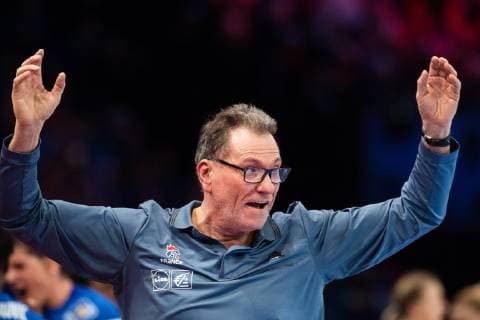 Handball, EM Damen, Frankreich ist Europameister Handball, EM Damen, Finale, Russland - Frankreich 181216 Olivier Krumbholz, head coach of France celebrates during the EHF European Women?s Handball Championship final match between Russia and France on December 16, 2018 in Paris. Photo: Jon Olav Nesvold BILDBYRAN kod JE 160386 Copyright: JONxOLAVxNESVOLD BB181216JE053
