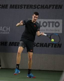 Mats Moraing, Endspiel Deutsche Meisterschaften 2018 Tennis - Deutsche Meisterschaften 2018 - Deutsche Meisterschaft - - Biberach an der Riss - Baden-Wuerttemberg - Germany - 16 December 2018. Â Copyright: xJuergenxHasenkopfx