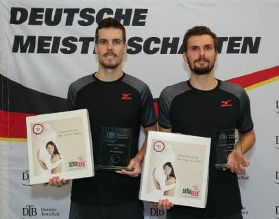 Sieger Mats Moraing (lks) und Finalist Oscar Otte, Siegerehrung, Praesentation, Endspiel Deutsche Meisterschaften 2018 Copyright: xJuergenxHasenkopfx