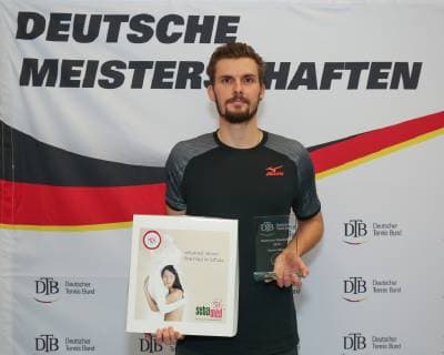 Finalist Oscar Otte, Siegerehrung, Praesentation, Endspiel Deutsche Meisterschaften 2018 Te Copyright: xJuergenxHasenkopfx