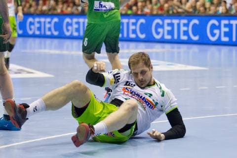 Kresimir Kozina (Nr. 44 Frisch Auf Goeppingen) am Boden SC Magdeburg vs Frisch Auf Goeppingen SC Magdeburg vs Frisch Auf Goeppingen, Handball, DHB-Pokal Viertelfinale, Saison 2018 2019, 19.12.2018 Magdeburg Copyright: xEIBNER DanielxReineltx EP_DRT
