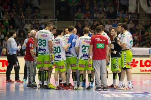 Auszeit bei Frisch Auf! Goeppingen SC Magdeburg vs Frisch Auf Goeppingen SC Magdeburg vs Frisch Auf Goeppingen, Handball, DHB-Pokal Viertelfinale, Saison 2018 2019, 19.12.2018 Magdeburg Copyright: xEIBNER DanielxReineltx EP_DRT