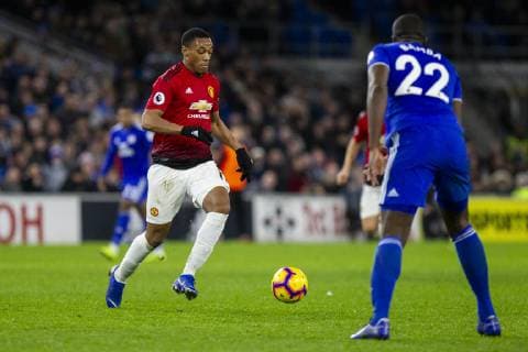 Anthony Martial of Manchester United ManU during the Premier League match between Cardiff City and Manchester United at the Cardiff City Stadium, Cardiff, Wales on 22 December 2018. Copyright: xPRiMExMediaxImagesx PMI-2490-0087