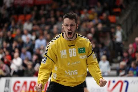 Jubel bei Erik Toepfer (EHV Aue 96), TuS N-Luebbecke vs EHV Aue, Handball, 2. Bundesliga, 22.12.2018, TuS N-Luebbecke vs EHV Aue, Handball, 2. Bundesliga, 22.12.2018 Luebbecke Copyright: xEIBNER JanxStrohdiekx EP_JSK
