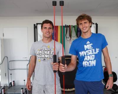 ALEXANDER ZVEREV und MISCHA ZVEREV arbeiten an ihrer Fitness im Zentrum fuer Orthopaedie & Sportmedizin in Muenchen. Copyright: xJuergenxHasenkopfx