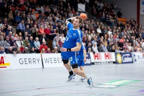 Luebbecke, Deutschland 26.12.2018: 2. Handball Bundesliga - 2018 2019 - TuS-N-Luebbecke vs. TSV Bayer Dormagen Benjamin Richter (Dormagen) Luebbecke Nordrhein-Westfalen Deutschland Merkur Arena