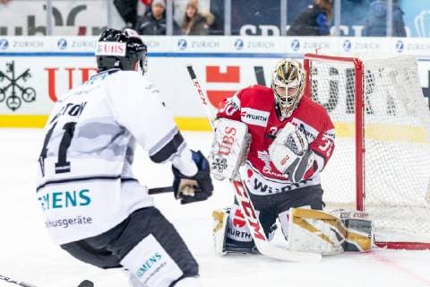 28.12.2018 - Eishockey - Saison 2018 2019 - Spengler Cup - Spiel 2: Team Canada - Thomas Sabo Ice Tigers Icetigers Nürnberg - ThHa - Zachary Fucale (30, Team Canada ) Will Acton (41, Thomas Sabo Ice Tigers )