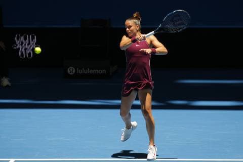 29th December 2018, RAC Arena, Perth, Australia; Hopman Cup Tennis, sponsored by Mastercard; Maria Sakkari of Team Greece plays a forehand shot against Katie Boulter of Team Britain  ActionPlus12091018 DavidxWoodley