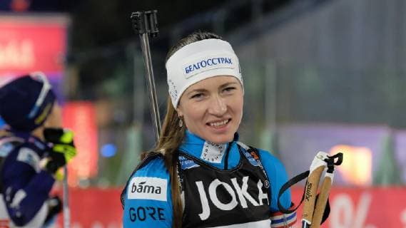 29.12.2018, xkhx, Veltins-Arena JOKA Biathlon und WTC 2018 Biathlon World Team Challenge auf Schalke Darja Dascha Uladsimirauna Domratschawa (Weissrussland) vor dem Start *** 29 12 2018 xkhx Veltins Arena JOKA Biathlon and WTC 2018 Biathlon World Team Challenge on Schalke Darja Dascha Uladsimirauna Domratschawa Belarus before the start