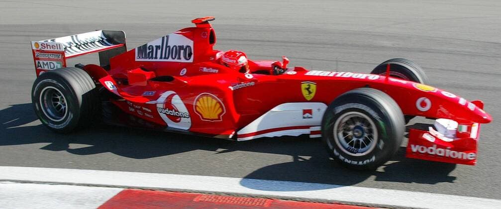 German Formula One driver Michael Schumacher steers his Ferrari during a practice session on the Nuerburgring circuit in Nuerburg, western Germany, Saturday, May 29, 2004. The Formula One Grand Prix of Europe will take place Sunday, May 30, 2004. ( Eckehard Schulz) NUERBURG DEU
