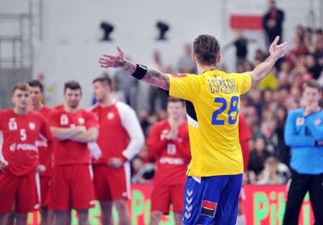 Handball, Länderspiel, Polen - Rumänien 2018.12.29 Opole Pilka reczna Puchar 4 Narodow Final Polska - Rumunia N z Iuliu Csepreghi Foto Norbert Barczyk PressFocus 2018.12.29 Opole Handball 4 Nations CUP Poland - Romania Iuliu Csepreghi Credit: Norbert Barczyk PressFocus NEWSPIX.PL --- Newspix.pl  20181229NB0164