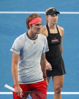 Angelique Kerber und Alexander Zverev, Mixed Doubles Tennis - Hopman Cup 2019 - ITF - RAC Arena - Perth - Western Australia - Australia - 30 December 2018. Â Copyright: xJuergenxHasenkopfx