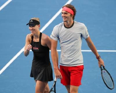 Angelique Kerber und Alexander Zverev, Mixed Doubles Tennis - Hopman Cup 2019 - ITF - RAC Arena - Perth - Western Australia - Australia - 30 December 2018. Â Copyright: xJuergenxHasenkopfx