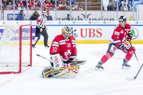 30.12.2018 - Eishockey - Saison 2018 2019 - Spengler Cup - Halbfinale: Team Canada - Thomas Sabo Ice Tigers Icetigers Nürnberg - ThHa - Zachary Fucale (30, Team Canada ) 1:4 Gegentor