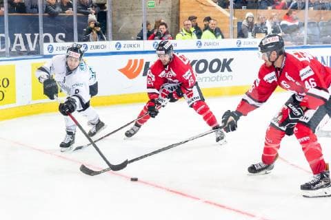 30.12.2018 - Eishockey - Saison 2018 2019 - Spengler Cup - Halbfinale: Team Canada - Thomas Sabo Ice Tigers Icetigers Nürnberg - ThHa - Brandon Buck (9, Thomas Sabo Ice Tigers ) Patrick Wiercioch (46, Team Canada ) Chris Didomenico (89, Team Canada )