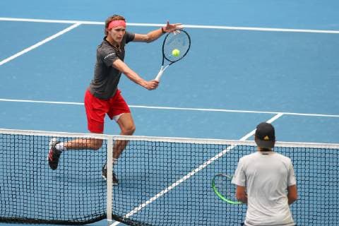 Angelique Kerber, Alexander Zverev, Mixed Doubles Tennis - Hopman Cup 2019 - ITF - RAC Arena - Perth - Western Australia - Australia - 2 January 2019. Â Copyright: xJuergenxHasenkopfx