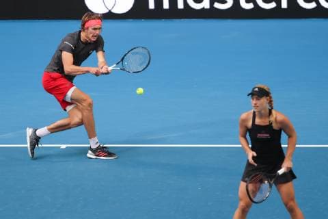 Angelique Kerber, Alexander Zverev, Mixed Doubles Tennis - Hopman Cup 2019 - ITF - RAC Arena - Perth - Western Australia - Australia - 2 January 2019. Â Copyright: xJuergenxHasenkopfx
