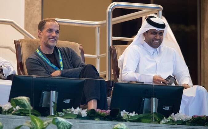 ATP Tennis Herren Qatar ExxonMobil Open 2019 H.E. Nasser bin Ghanim Al Khelaifi and PSG Coach Thomas Tuchel