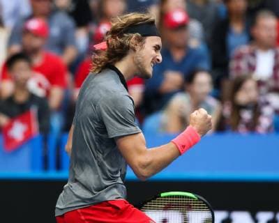 Stefanos Tsitsipas macht die Faust und jubelt,Jubel,Freude,Emotion Copyright: xJuergenxHasenkopfx