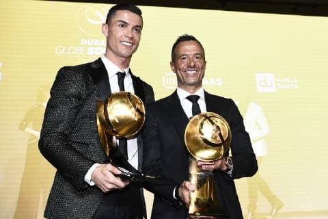 Foto Fabio Ferrari - LaPresse 03 Gennaio 2019 Dubai ( Emirati Arabi ) Globe Soccer Award 2019 - Decima Edizione. Nella foto:Cristiano Ronaldo, Jorge Mendes photo Fabio Ferrari LaPresse January 03, 2019 Dubai (Unated Arab Emirate) Sport Globe Soccer Award 2016 - 10th Edition. In the pic: Cristiano Ronaldo, Jorge Mendes  Copyright: xFabioxFerrari LaPresse LaPresse x