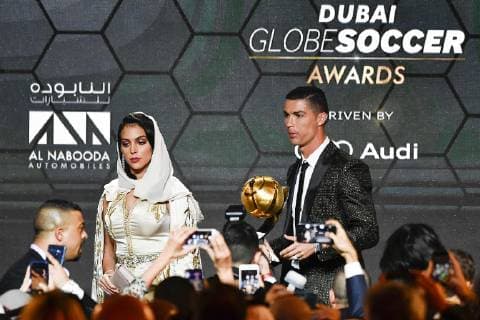 Photo LaPresse - Marco Alpozzi January 03, 2019 Dubai, United Arab Emirate Globe Soccer Award 2019 - 10th edition In the pic: Georgina Rodriguez, Cristiano Ronaldo (Juventus F.C.);  Copyright: xMarcoxAlpozzi LaPressex