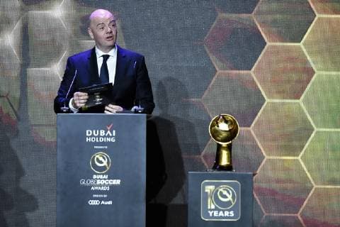 Photo LaPresse - Marco Alpozzi January 03, 2019 Dubai, United Arab Emirate Globe Soccer Award 2019 - 10th edition In the pic: Gianni Infantino  Copyright: xMarcoxAlpozzi LaPressex