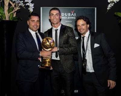 Photo LaPresse January 03, 2019 Dubai (Unated Arab Emirate) Globe Soccer Award 2016 - 10th Edition. In the pic: Riccardo Silva President Globe Soccer, Cristiano Ronaldo e Tommaso Bendoni Chief Executive Officer Globe Soccer  Copyright: xLaPressex