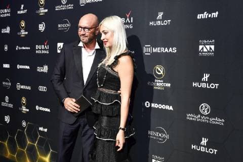Photo LaPresse - Marco Alpozzi January 03, 2019 Dubai, United Arab Emirate Globe Soccer Award 2019 - 10th edition In the pic: Walter Zenga, Raluca Rebedea  Copyright: xMarcoxAlpozzi LaPressex