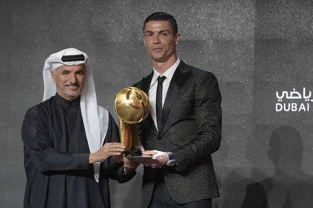 Foto Fabio Ferrari - LaPresse 03 Gennaio 2019 Dubai ( Emirati Arabi ) Globe Soccer Award 2019 - Decima Edizione. Nella foto: Cristiano Ronaldo photo Fabio Ferrari LaPresse January 03, 2019 Dubai (Unated Arab Emirate) Sport Globe Soccer Award 2016 - 10th Edition. In the pic: Cristiano Roanaldo  Copyright: xFabioxFerrari LaPresse LaPresse x