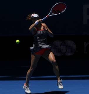 4th January 2019, RAC Arena, Perth, Australia; Hopman Cup Tennis, sponsored by Mastercard; Alize Cornet of Team France plays a forehand shot against Garbine Muguruza of Team Spain  ActionPlus12092782 DavidxWoodley