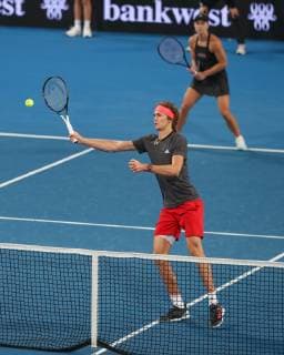 Angelique Kerber und Alexander Zverev, Mixed Doubles Tennis - Hopman Cup 2019 - ITF - RAC Arena - Perth - Western Australia - Australia - 4 January 2019. Â Copyright: xJuergenxHasenkopfx