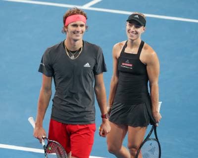 Angelique Kerber und Alexander Zverev, Mixed Doubles Tennis - Hopman Cup 2019 - ITF - RAC Arena - Perth - Western Australia - Australia - 4 January 2019. Â Copyright: xJuergenxHasenkopfx