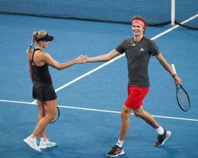Sport Themen der Woche KW01 Sport Bilder des Tages Angelique Kerber und Alexander Zverev, Mixed Doubles Tennis - Hopman Cup 2019 - ITF - RAC Arena - Perth - Western Australia - Australia - 4 January 2019. Â Copyright: xJuergenxHasenkopfx