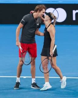 Angelique Kerber und Alexander Zverev, Mixed Doubles Tennis - Hopman Cup 2019 - ITF - RAC Arena - Perth - Western Australia - Australia - 4 January 2019. Â Copyright: xJuergenxHasenkopfx