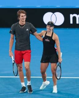 Angelique Kerber und Alexander Zverev, Mixed Doubles Tennis - Hopman Cup 2019 - ITF - RAC Arena - Perth - Western Australia - Australia - 4 January 2019. Â Copyright: xJuergenxHasenkopfx