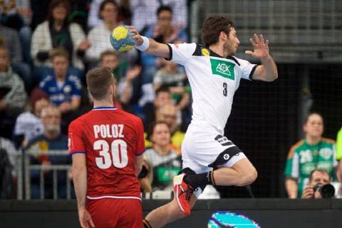 Handball Hannover 04.01.2019 testspiel Vorbereitungsspiel Deutschland (GER) - Tschechien (CZE) Uwe Gensheimer (Deutschland, No.03) POLOZ David (Tschechien, No.30)