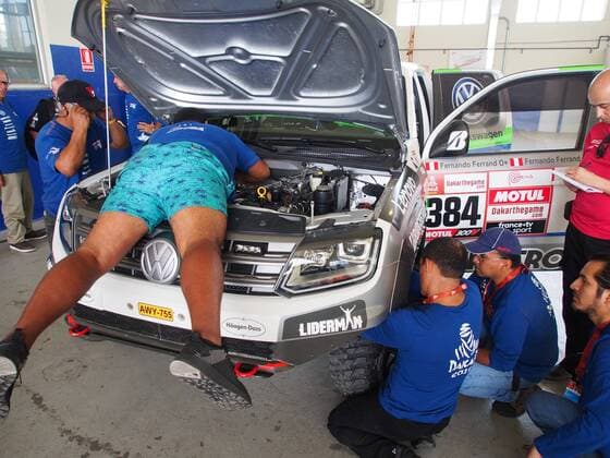 Sport Themen der Woche KW01 Sport Bilder des Tages January 4, 2019 - Lima, Peru - Volkswagen 384 of Fernando Ferrand Malatesta and Fernando Ferrand del Busto from Peru passing the technical scrutineering. The Dakar rally runs this year entirely in Peru. Dakar 2019: Technical Scrutineering - ZUMAg240 20190104_zip_g240_021 Copyright: xCarlosxGarciaxGranthonx