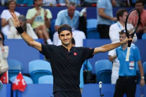 Roger Federer streckt die Arme hoch und jubelt,Jubel,Freude,Emotion Copyright: xJuergenxHasenkopfx