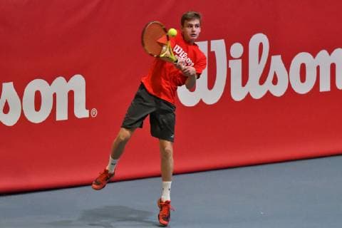 GER, Internationaler DTB Tenniskongress 2019 05.01.2018, Estrel Congress Center, Berlin, GER, Internationaler DTB Tenniskongress 2019 im Bild Tennisspieler setzt um, was Guenter Bresnik ueber Grundsaetze, die fuer jeden Tennisspieler wichtig sind, doziert