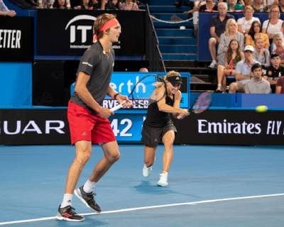 Alexander Zverev, Angelique Kerber, Mixed Doubles Finale, Endspiel Tennis - Hopman Cup 2019 - ITF - RAC Arena - Perth - Western Australia - Australia - 5 January 2019. Â Copyright: xJuergenxHasenkopfx