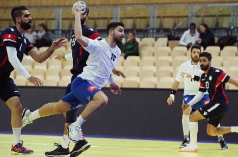 HANDBALL - Continental Cup, BRN vs GRE INNSBRUCK,AUSTRIA,05.JAN.19 - HANDBALL - Continental Cup, Bahrain vs Greece. Image shows Christodoulos Mylonas (GRE). GEPAxpictures xAndreasxPranter