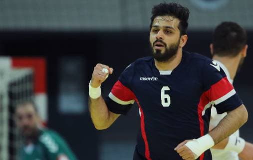 HANDBALL - Continental Cup, BRN vs GRE INNSBRUCK,AUSTRIA,05.JAN.19 - HANDBALL - Continental Cup, Bahrain vs Greece. Image shows the rejoicing of Al Samahiji Hasan (BHR). GEPAxpictures xAndreasxPranter