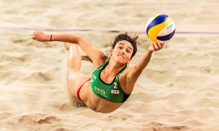 Sport Themen der Woche KW01 Sport Bilder des Tages FIVB Beach-Volleyball World Tour 2019 - Dela Beach Open Den Haag, 05.01.2019 Sarah Sponcil (USA); FIVB Beach-Volleyball World Tour 2019 - Dela Beach Open Den Haag am 05.01.2019, Den Haag. *** FIVB Beach Volleyball World Tour 2019 Dela Beach Open Den Haag 05 01 2019 Sarah Sponcil USA FIVB Beach Volleyball World Tour 2019 Dela Beach Open Den Haag 05 01 2019 Den Haag xPWx
