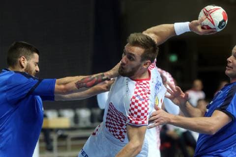 HEP Croatia Cup, Croatia - Italy 05.01.2019., Porec, Croatia - Intarnational handball tournament HEP Croatia Cup, Croatia - Italy. Luka Cindric  GoranxKovacic PIXSELL