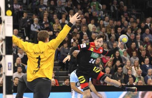 Foto : Patrick Groetzki ( Deutschland ) Handball Länderspiel am So. 06.01.2019 in Kiel Deutschland - Argentinien 28 - 13